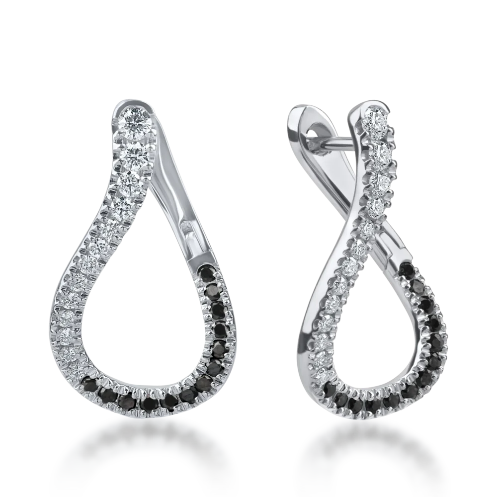 Cercei din aur alb cu diamante microsetting de 0.7ct