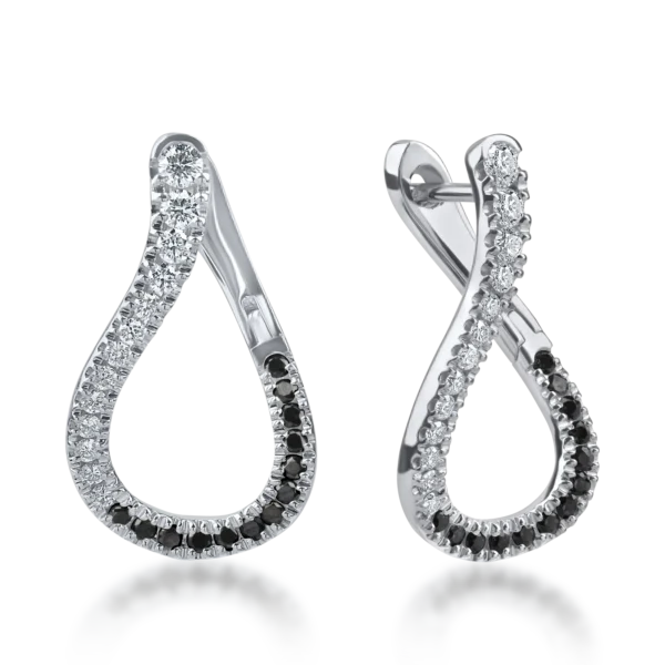 Cercei din aur alb cu diamante microsetting de 0.7ct