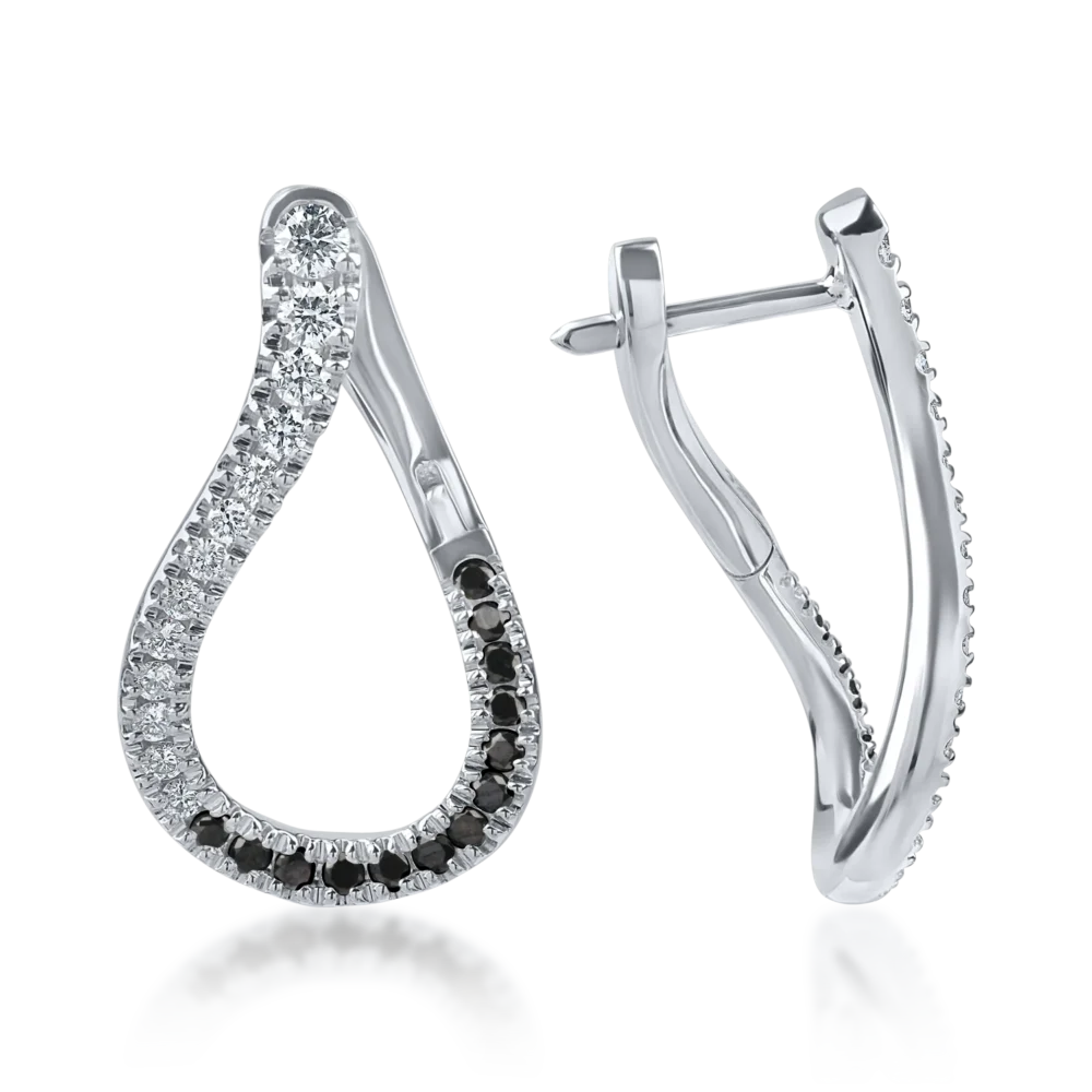 Cercei din aur alb cu diamante microsetting de 0.7ct - imagine 3