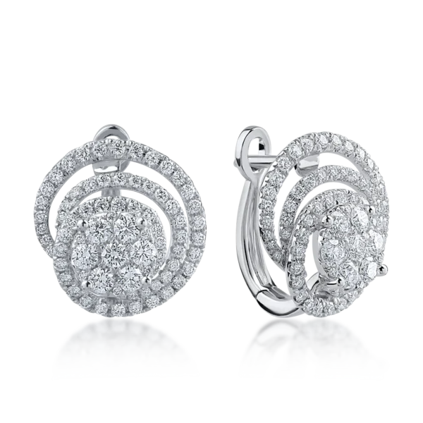 Cercei din aur alb cu diamante microsetting de 0.9ct