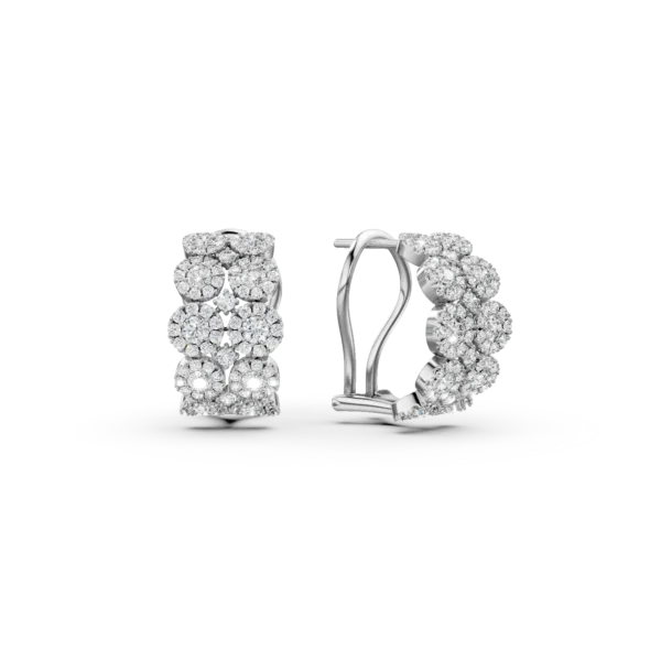 Cercei din aur alb cu diamante microsetting de 1.8ct