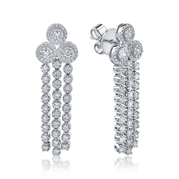 Cercei din aur alb cu diamante microsetting de 1.8ct