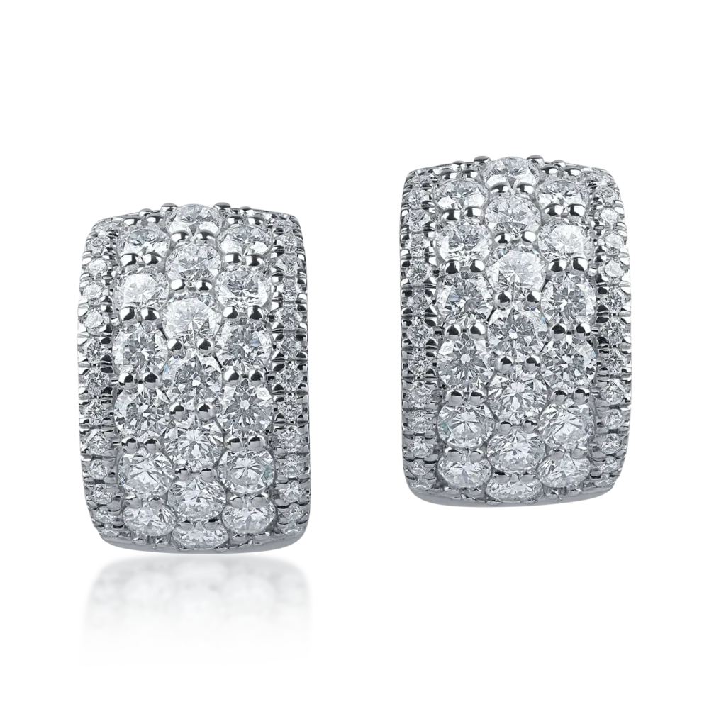 Cercei din aur alb cu diamante microsetting de 2.7ct - imagine 2