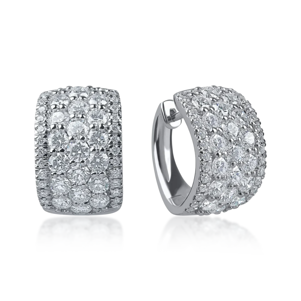 Cercei din aur alb cu diamante microsetting de 2.7ct