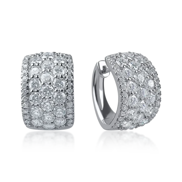 Cercei din aur alb cu diamante microsetting de 2.7ct