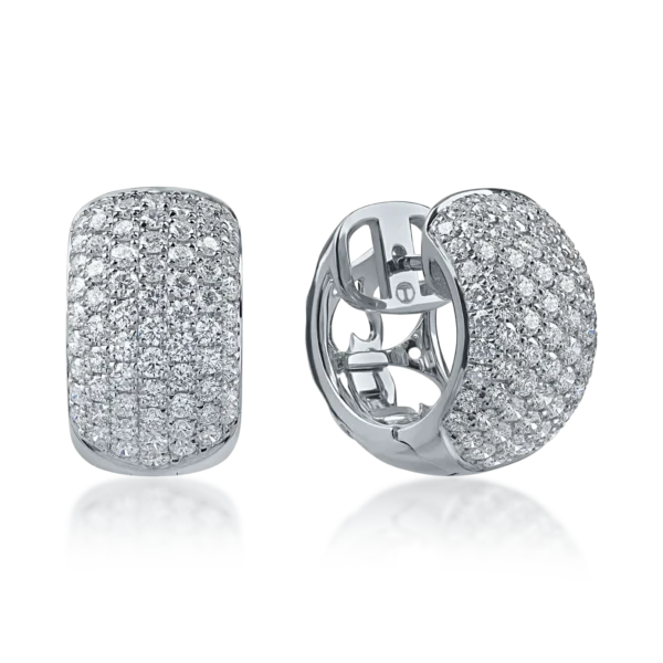 Cercei din aur alb cu diamante microsetting de 2ct