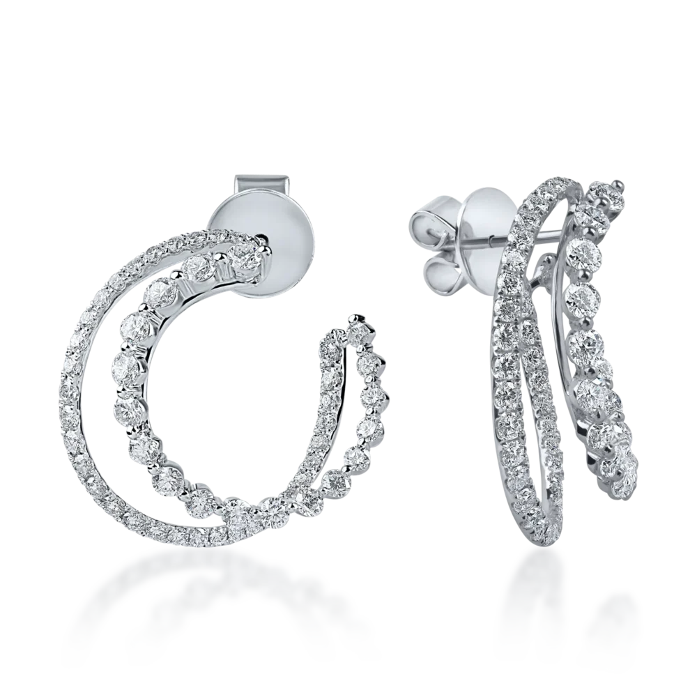 Cercei din aur alb cu diamante microsetting de 3.3ct