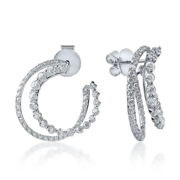 Cercei din aur alb cu diamante microsetting de 3.3ct