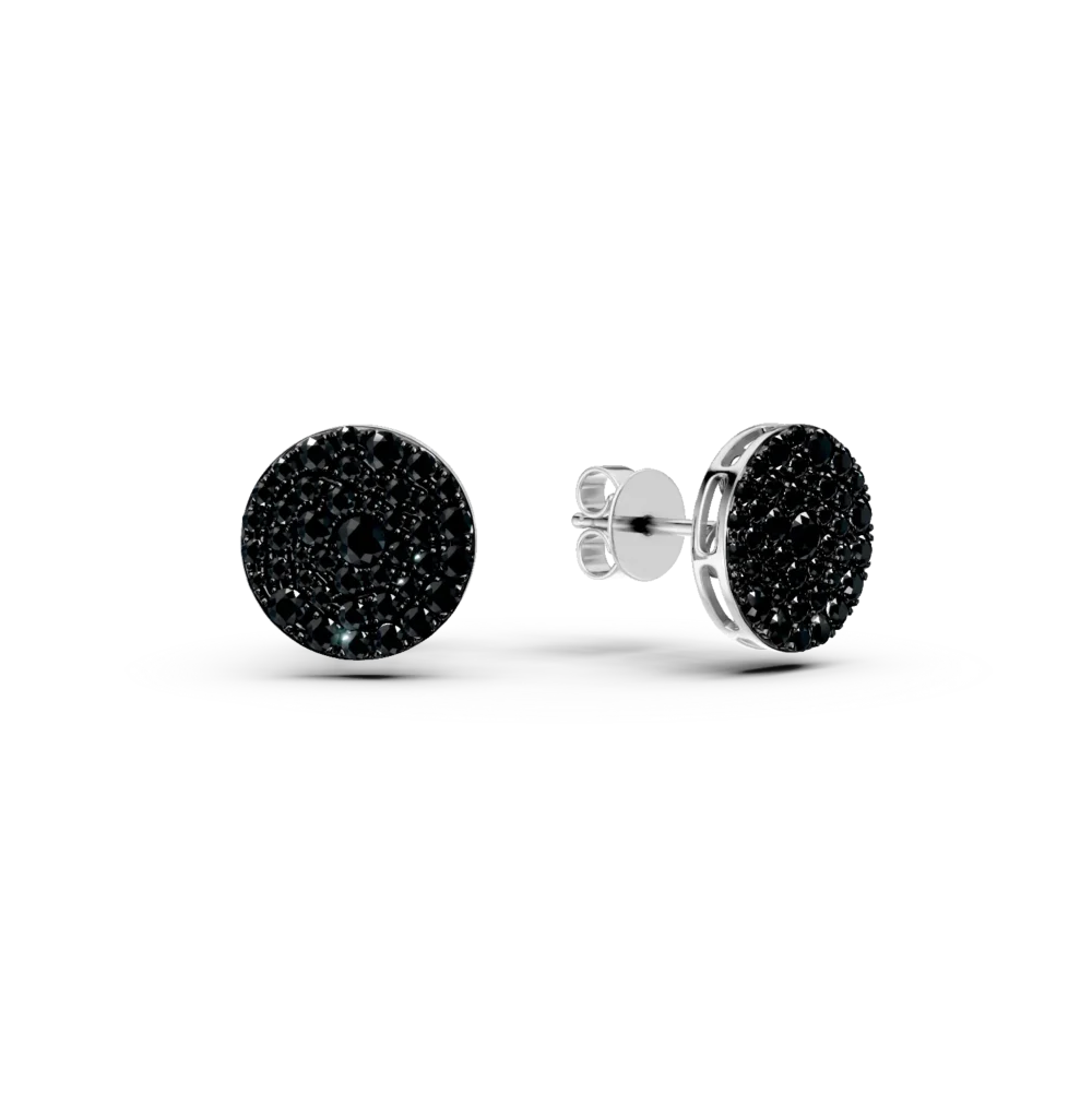 Cercei din aur alb cu diamante negre de 0.91ct