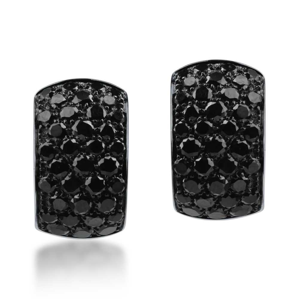 Cercei din aur alb cu diamante negre de 1.92ct - imagine 2