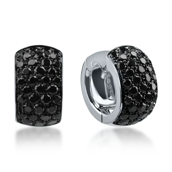 Cercei din aur alb cu diamante negre de 1.92ct