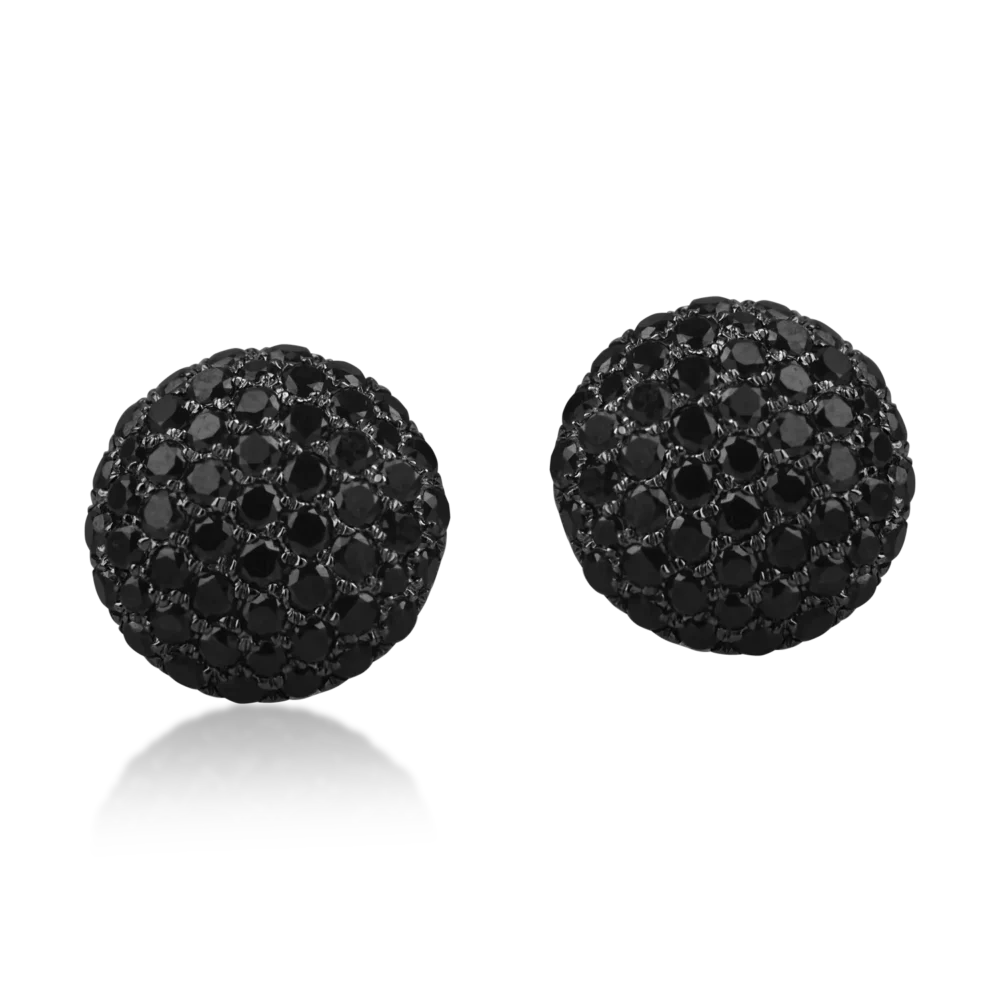 Cercei din aur alb cu diamante negre si incolore de 2.3ct - imagine 3