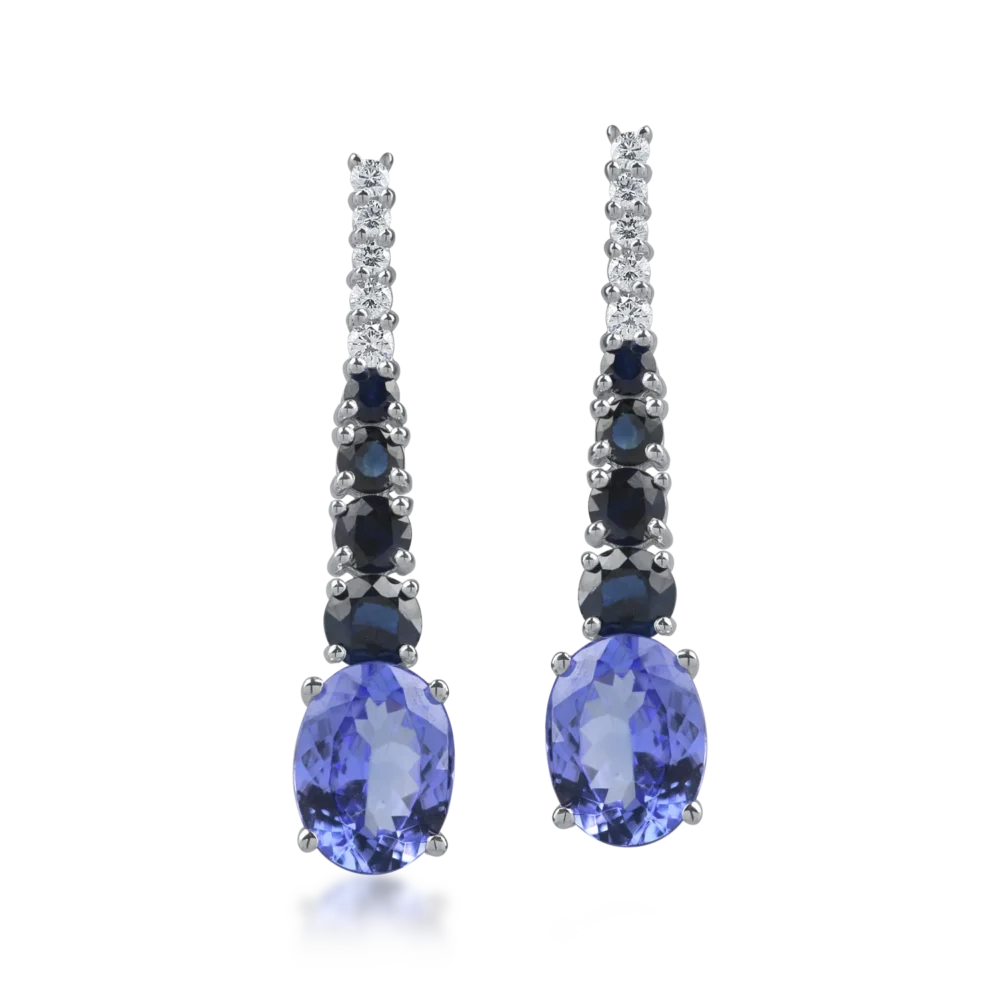 Cercei din aur alb cu pietre pretioase si semipretioase de 5.5ct - imagine 2