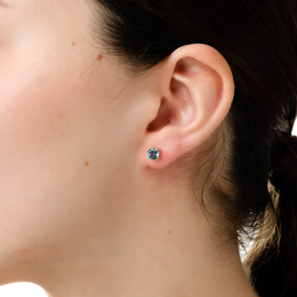 Cercei din aur alb cu topaze london blue de 1.3ct - imagine 4