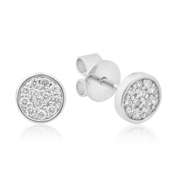 Cercei din aur alb cu diamante de 0.141ct