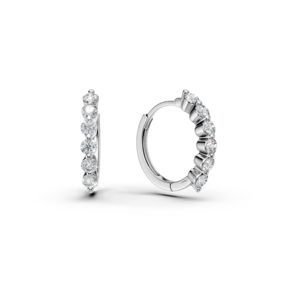 Cercei din aur alb cu diamante de 0.207ct