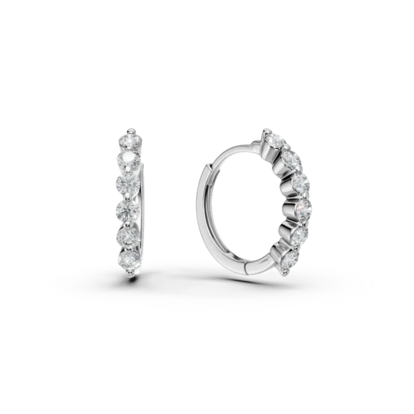 Cercei din aur alb cu diamante de 0.207ct