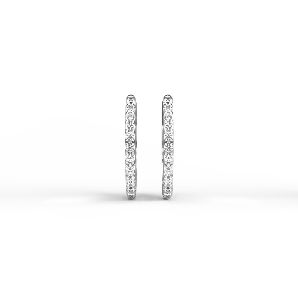 Cercei din aur alb cu diamante de 0.243ct - imagine 2