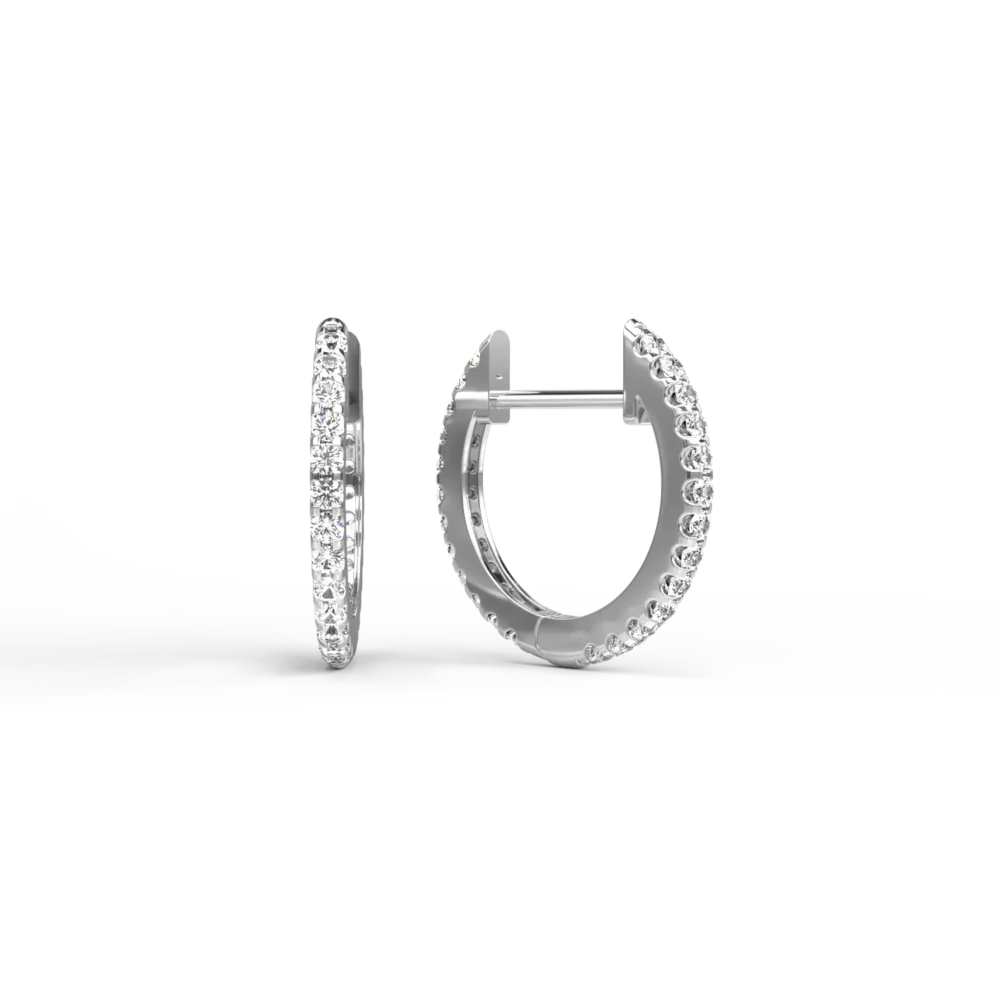 Cercei din aur alb cu diamante de 0.243ct