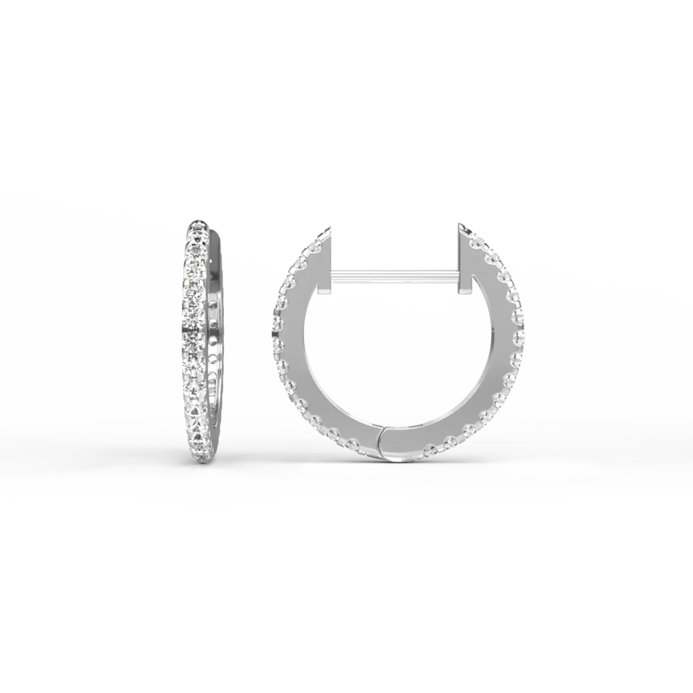 Cercei din aur alb cu diamante de 0.243ct - imagine 3