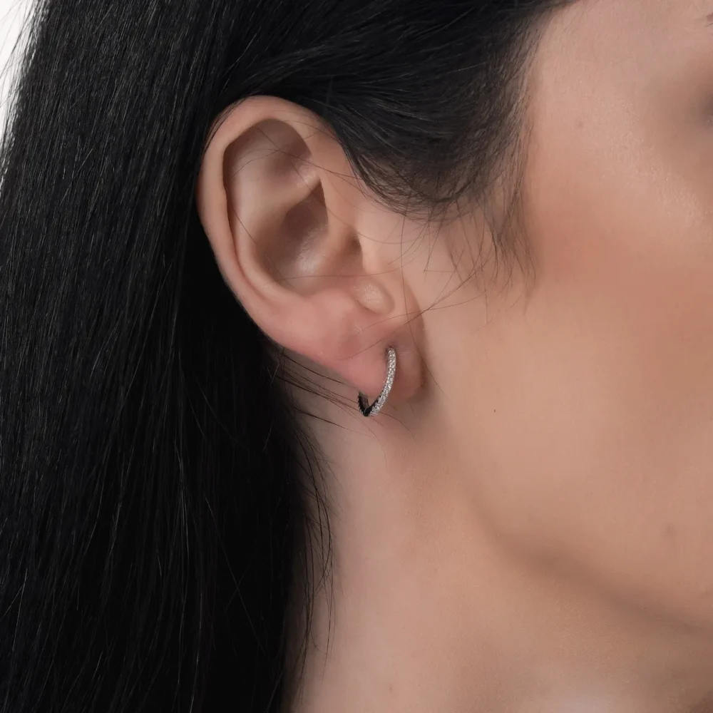 Cercei din aur alb cu diamante de 0.243ct - imagine 4