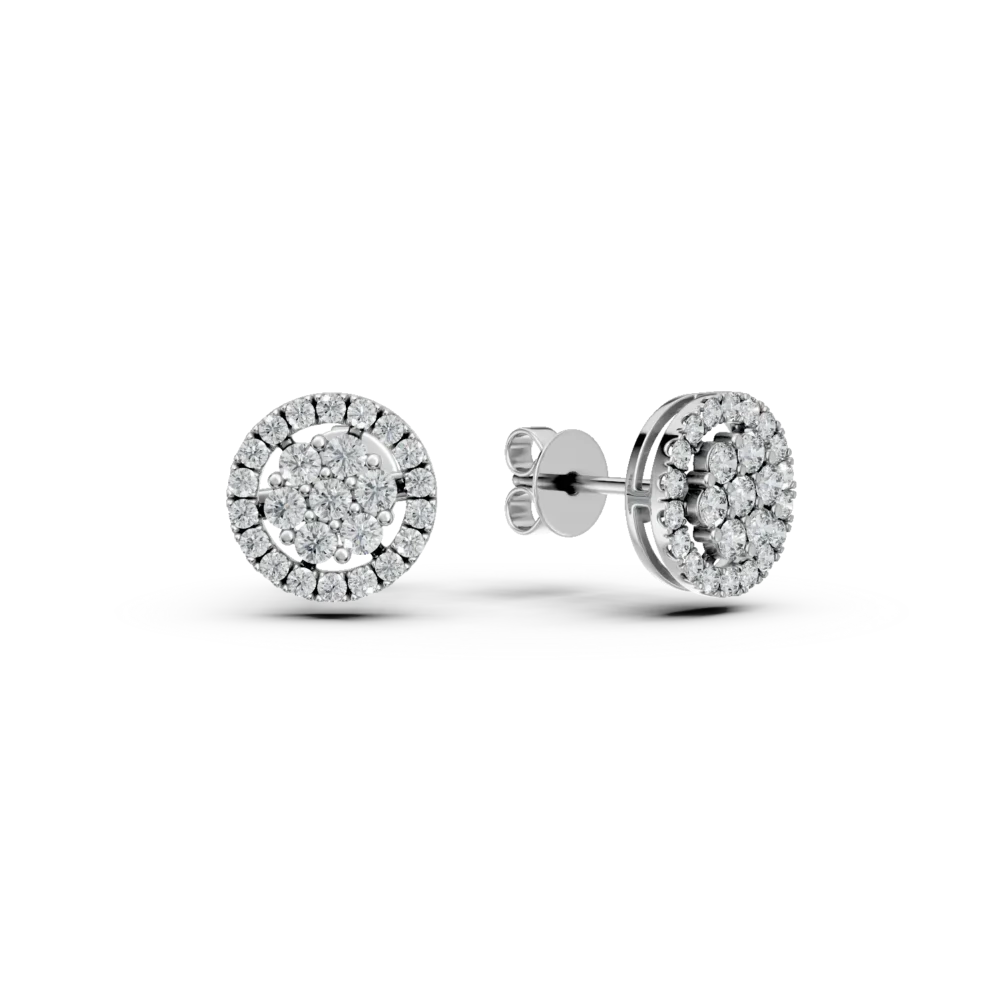 Cercei din aur alb cu diamante de 0.276ct