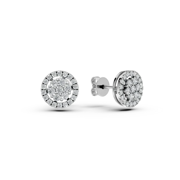 Cercei din aur alb cu diamante de 0.276ct