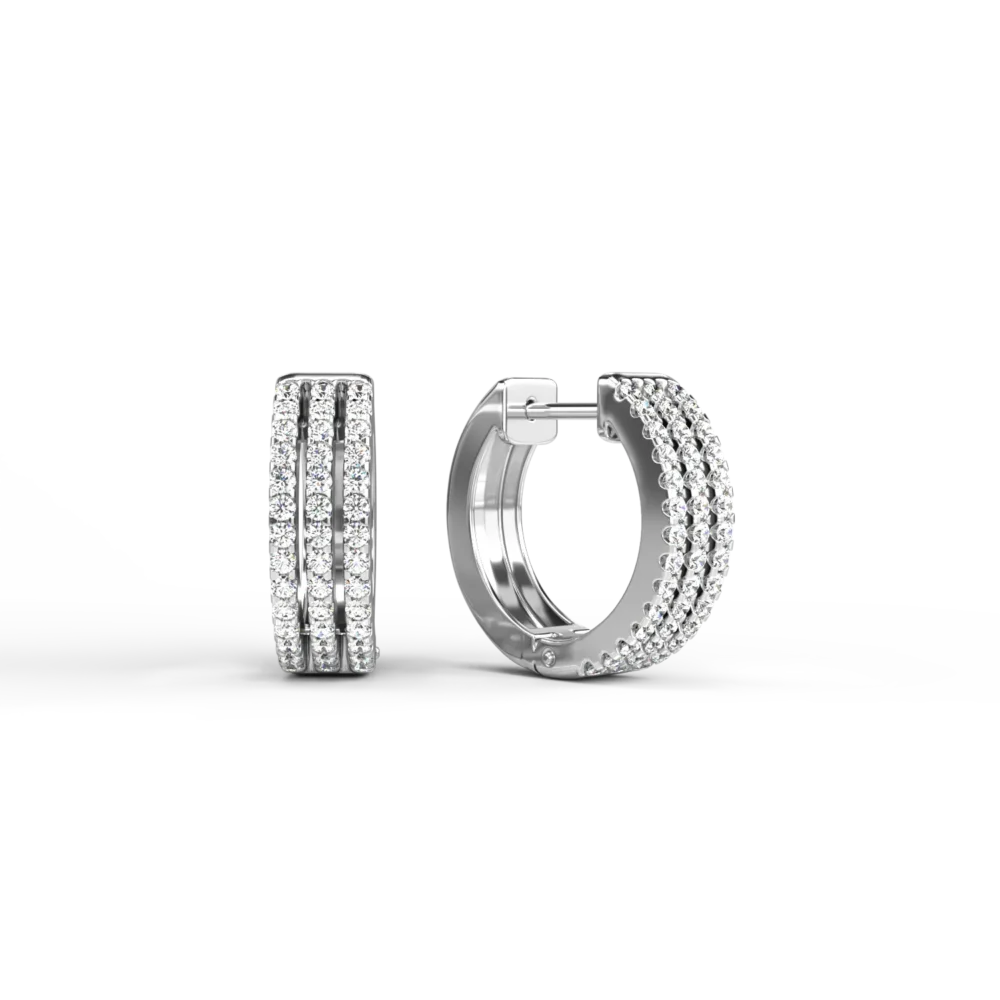 Cercei din aur alb cu diamante de 0.291ct