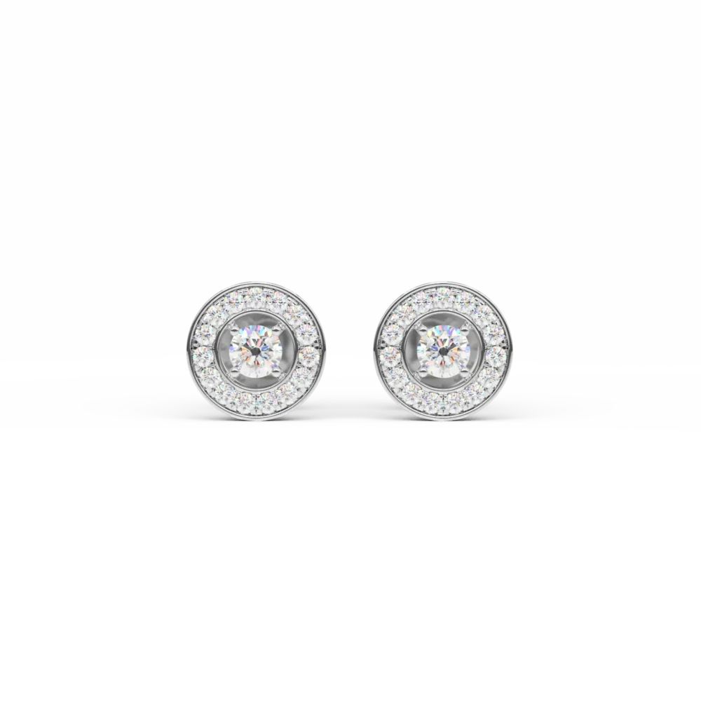 Cercei din aur alb cu diamante de 0.29ct - imagine 2