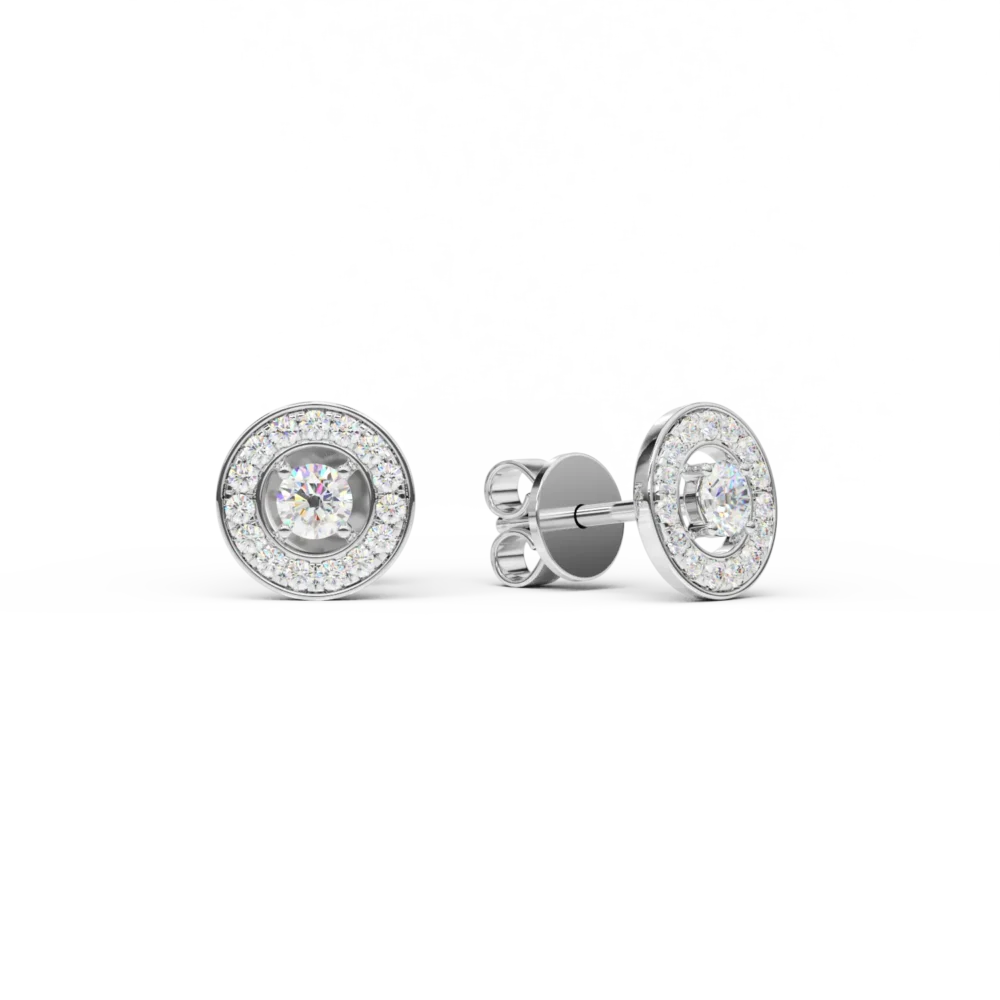 Cercei din aur alb cu diamante de 0.29ct