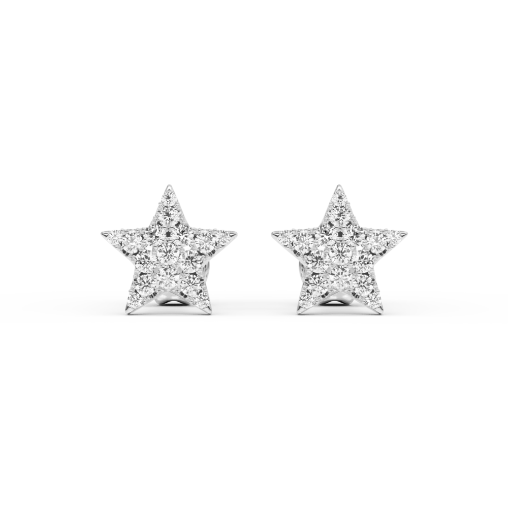 Cercei din aur alb cu diamante de 0.33ct - imagine 2