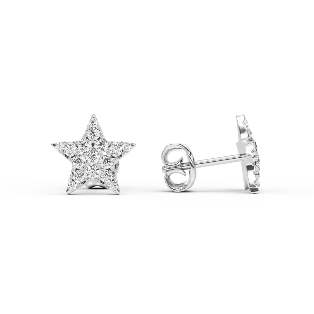 Cercei din aur alb cu diamante de 0.33ct - imagine 3