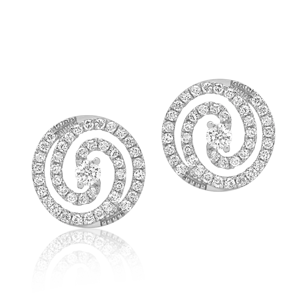 Cercei din aur alb cu diamante de 0.39ct - imagine 2