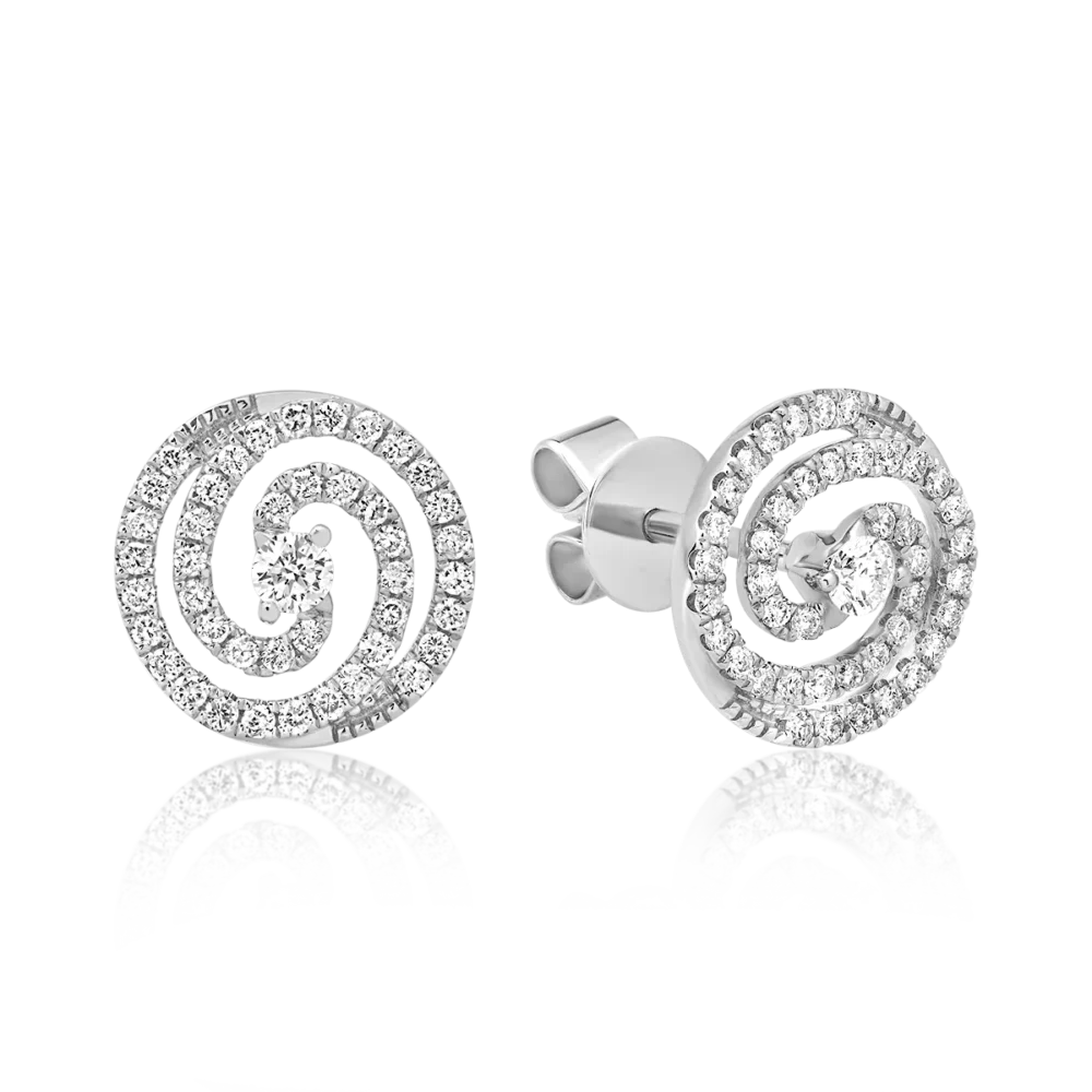 Cercei din aur alb cu diamante de 0.39ct