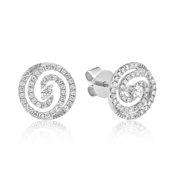 Cercei din aur alb cu diamante de 0.39ct