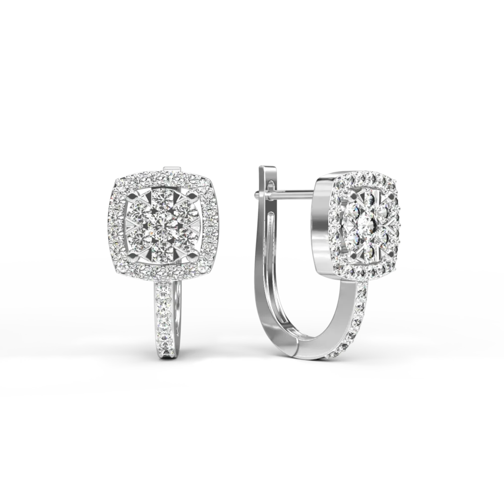 Cercei din aur alb cu diamante de 0.484ct