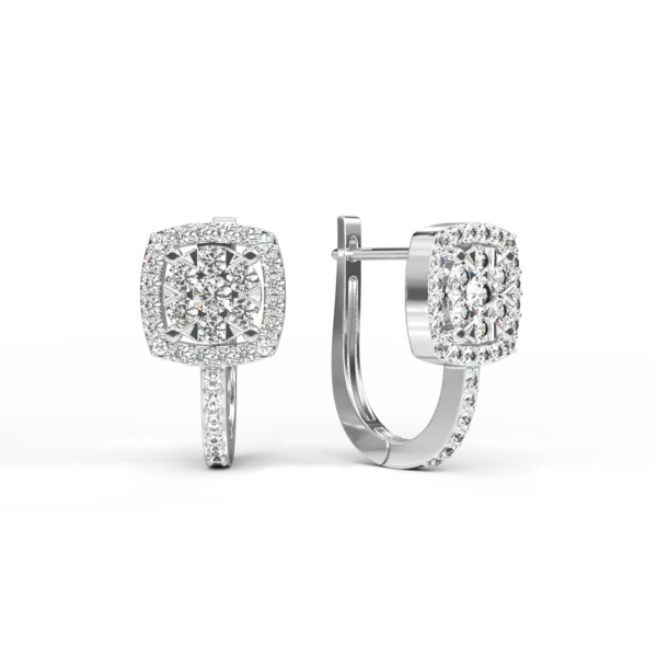 Cercei din aur alb cu diamante de 0.484ct