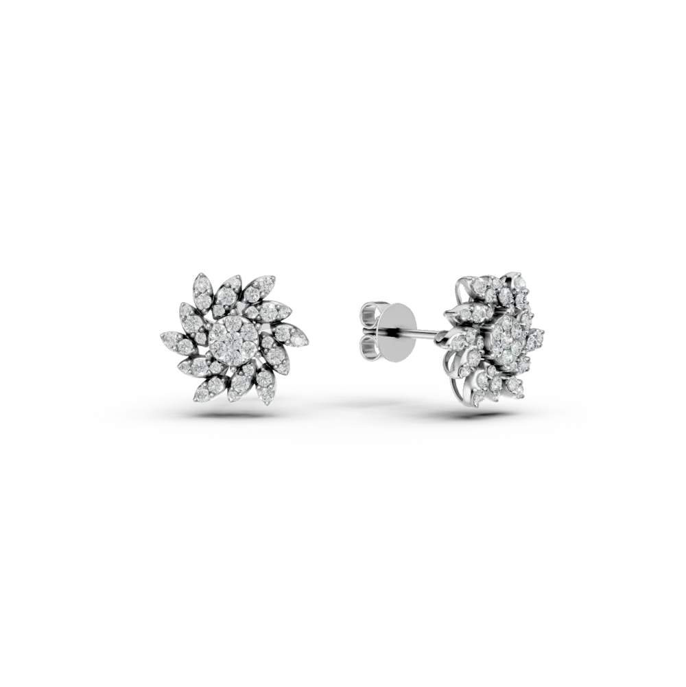 Cercei din aur alb cu diamante de 0.5ct