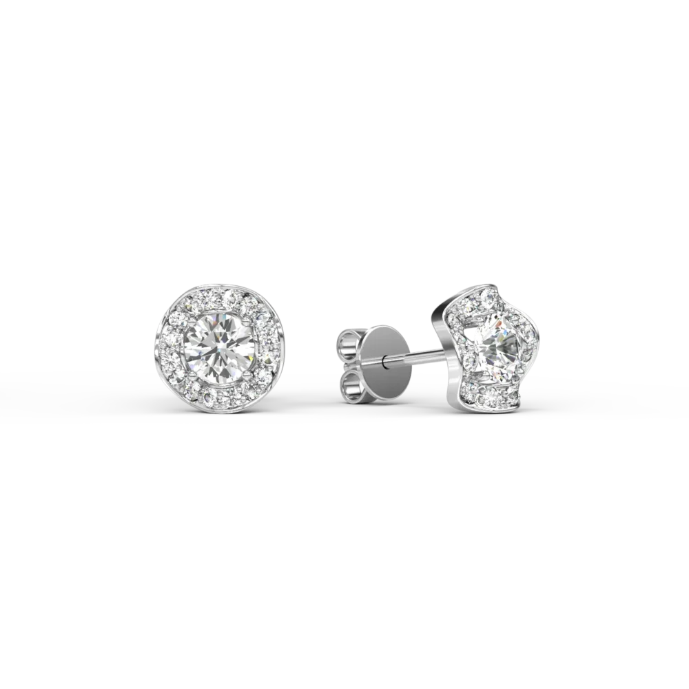 Cercei din aur alb cu diamante de 0.5ct