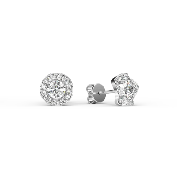 Cercei din aur alb cu diamante de 0.5ct