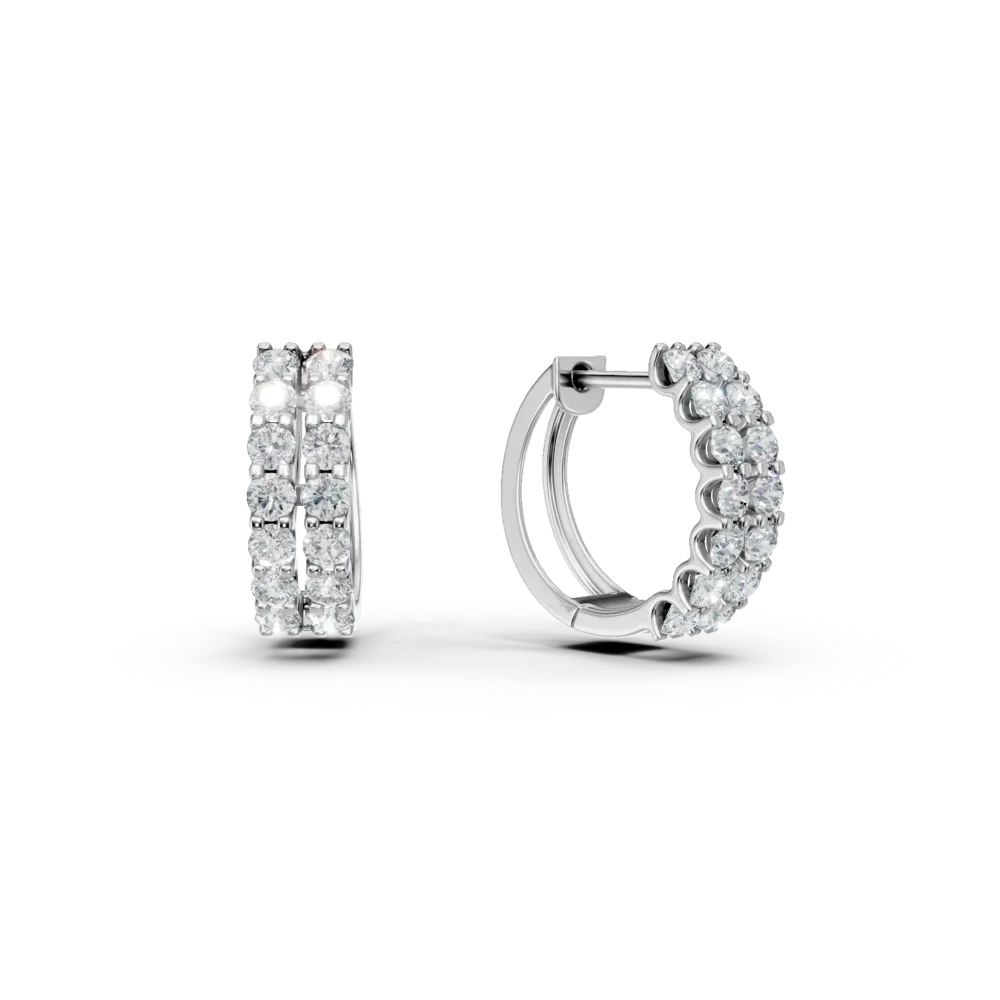 Cercei din aur alb cu diamante de 0.777ct