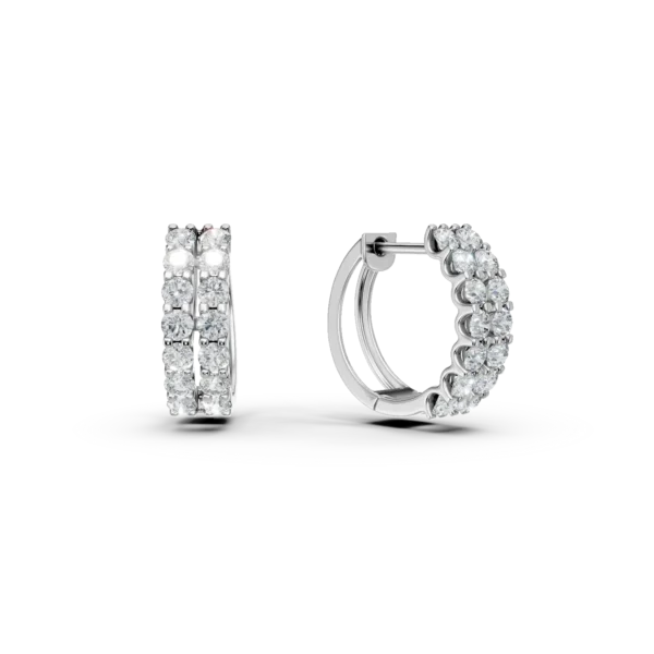 Cercei din aur alb cu diamante de 0.777ct