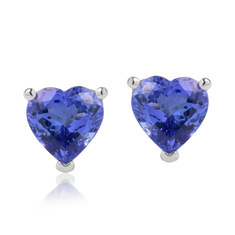 Cercei din aur alb cu tanzanite heart de 3.92ct - imagine 2