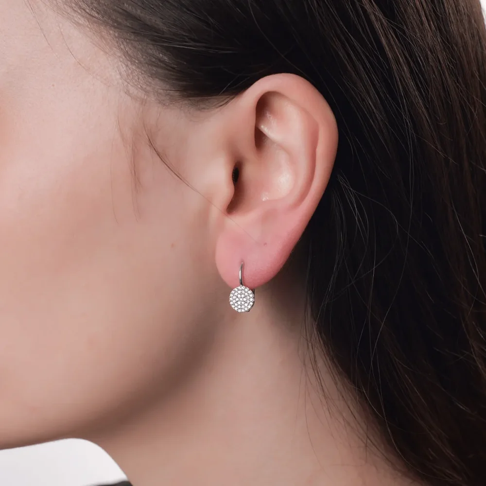 Cercei din aur alb - imagine 3