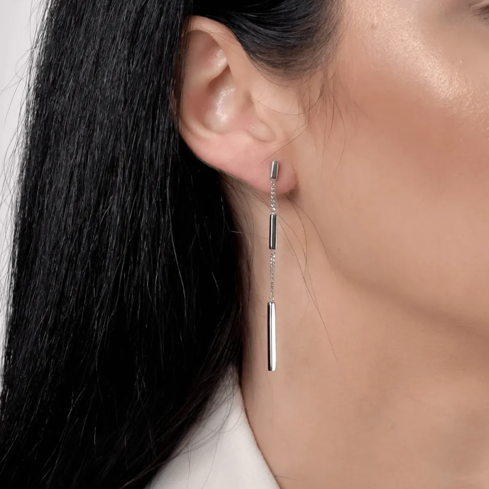 Cercei din aur alb - imagine 4