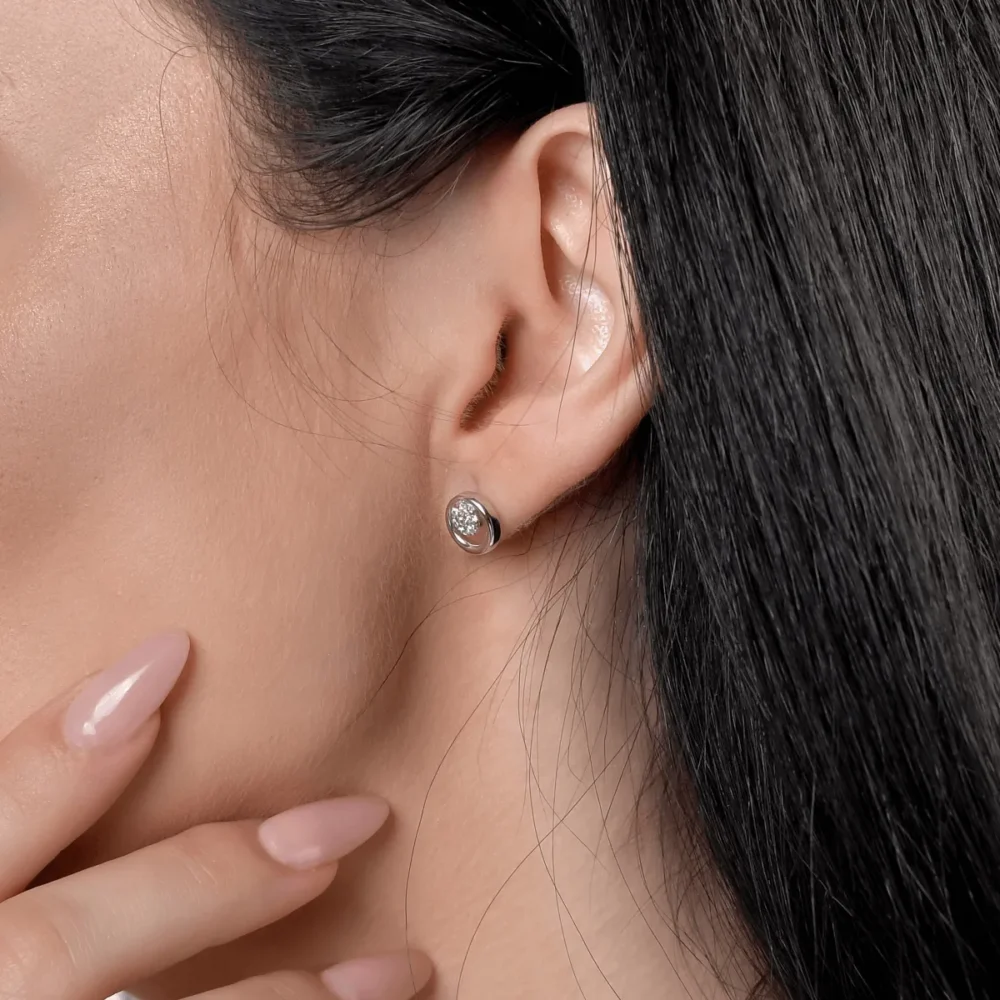 Cercei din aur alb - imagine 4