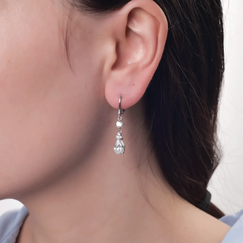 Cercei din aur alb - imagine 4