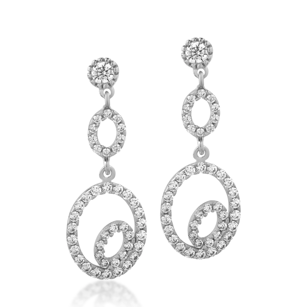 Cercei din aur alb - imagine 2