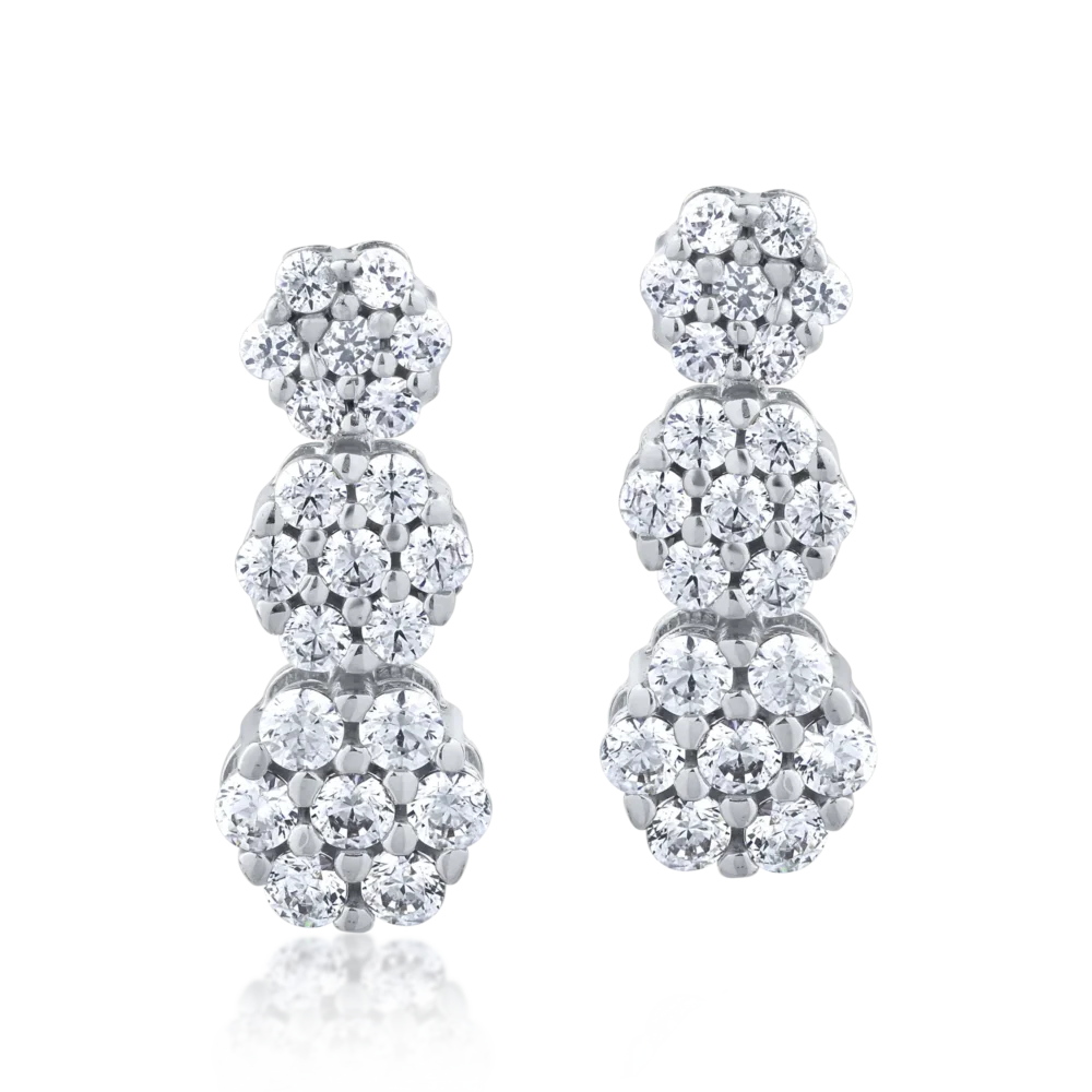 Cercei din aur alb - imagine 2