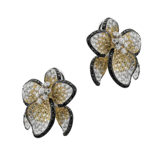 Cercei din aur alb cu diamante colorate de 4.85ct